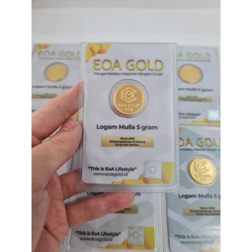 5 GRAM EOA LM LOGAM MULIA EMAS GOLD PRESS ASLI ORIGINAL PRESS 24L 999.9%