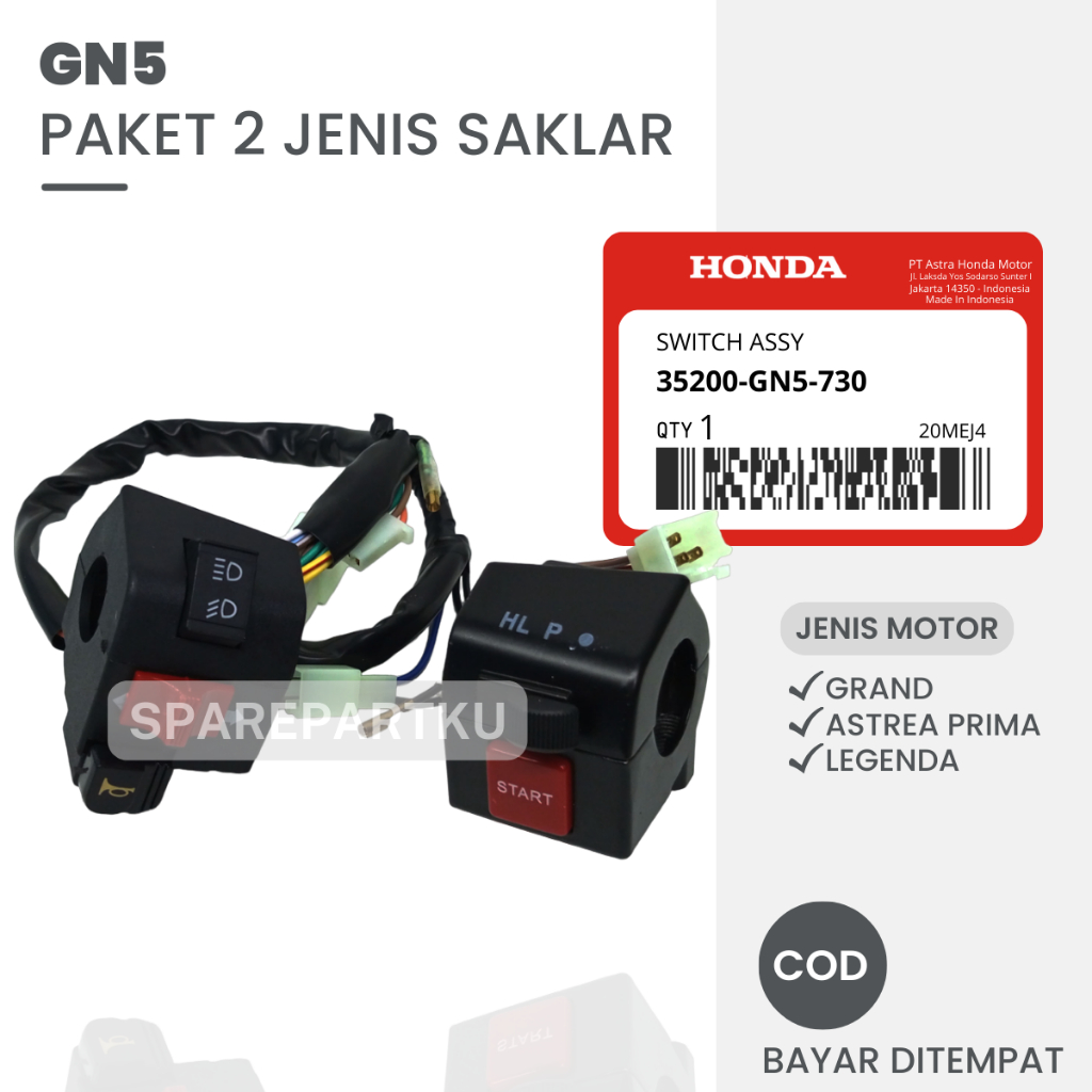 GN5 1 PASANG KIRI KANAN SAKLAR SEN KIRI GRAND  / PNP ASTREA PRIMA / LEGENDA / SAKLAR SEIN GRAND / HO