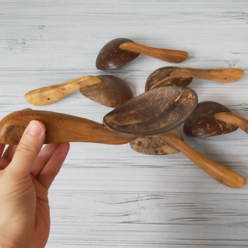 Irus kayu batok kelapa centong batok kelapa tempurung kelapa / Sovenir batok centong sayur