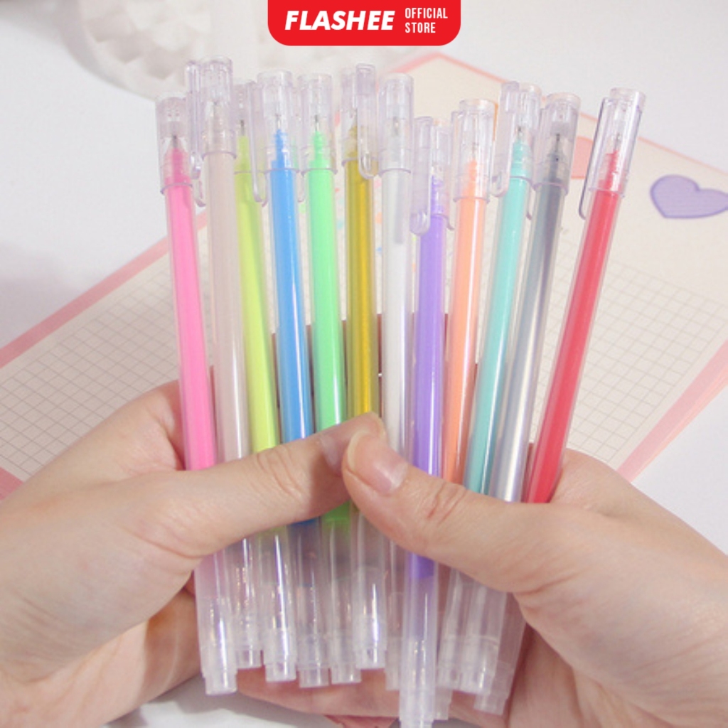 Flashee Color Gel Pen Pulpen Narita Warna Tip 0.5m ColorUp Gel Pen Pena With Premium Colors Pulpen