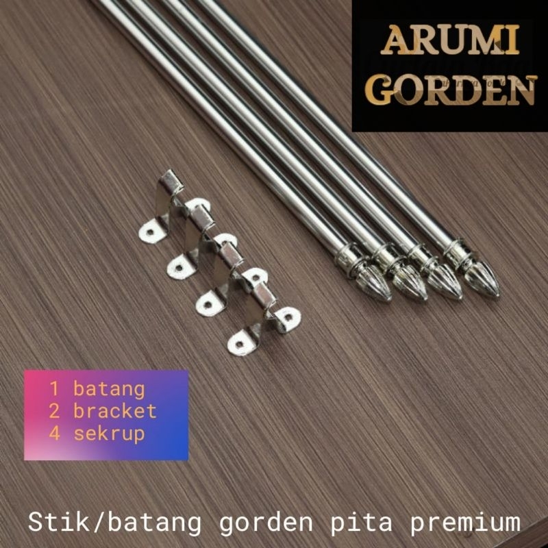 Batang Stik Besi Gorden Kupu Kupu Premium Jendela Minimalis Ikat Pita Tozan Full Set