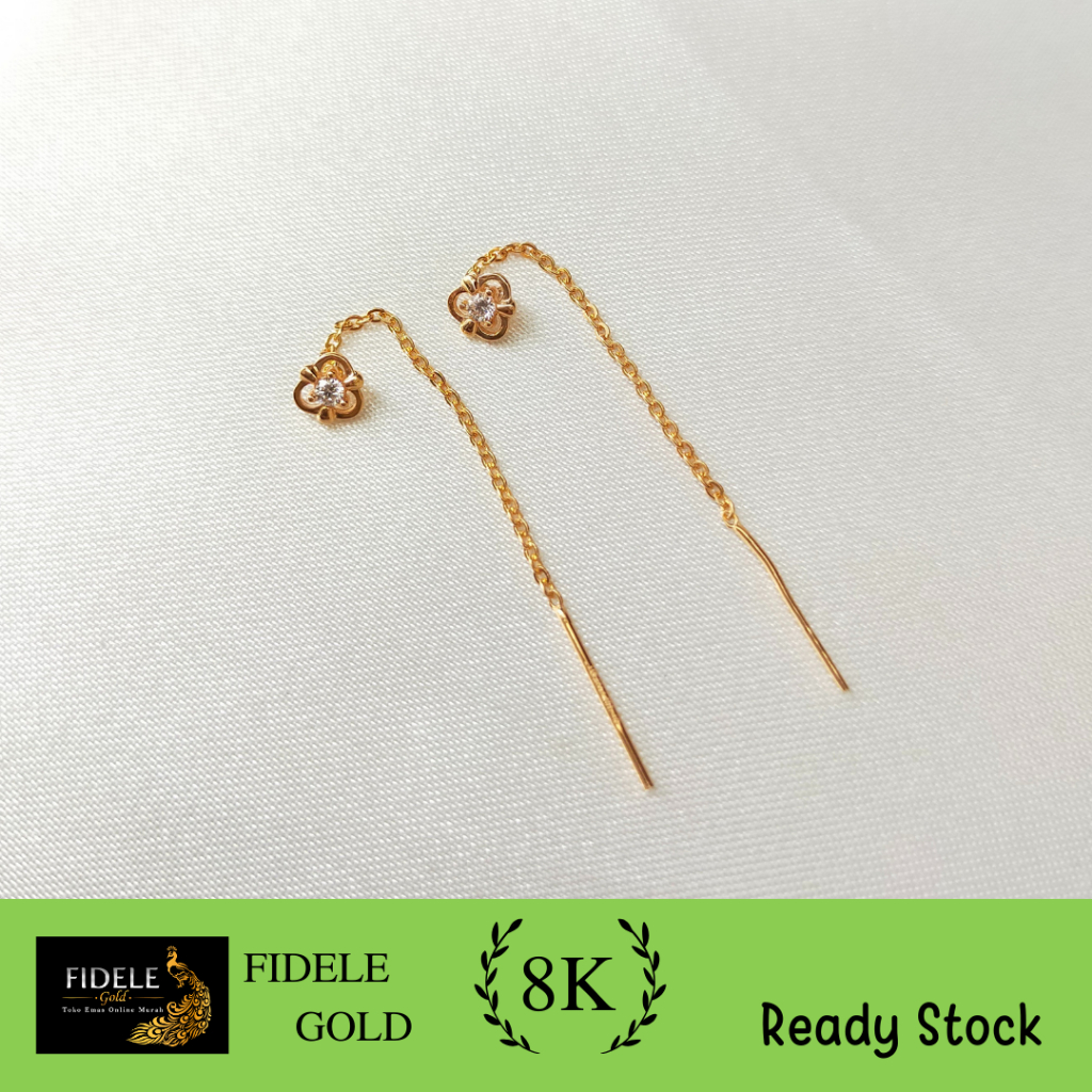 Anting Tusuk Emas Muda Panjang 375 Original Lestari Gold 8k