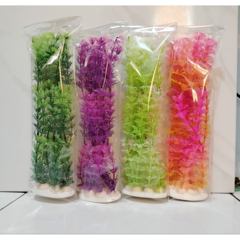Tanaman aquarium rumput kerang pelastik untuk hiasan aquarium tinggi 30cm