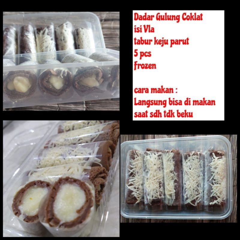 

Dadar Gulung Coklat Keju isi Vla 5 pcs Frozen