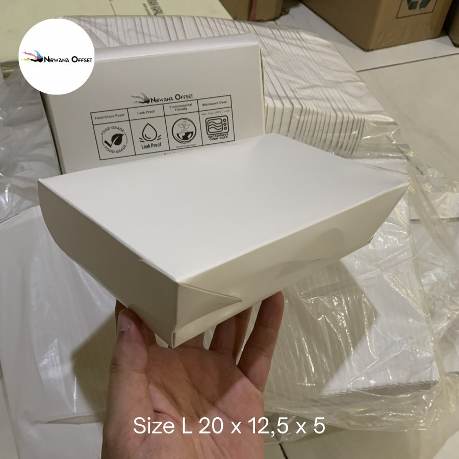 Paper Lunch box FOODGRADE L IVORY @50pcs