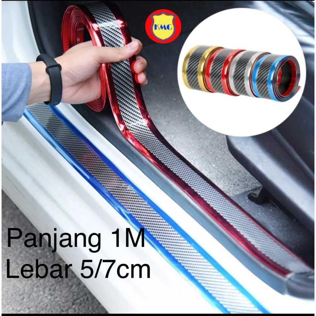 Stiker Karbon-Stiker Karbon Mobil 5D-Stiker Pelindung Pintu Mobil- Pelindung Bamper Mobil