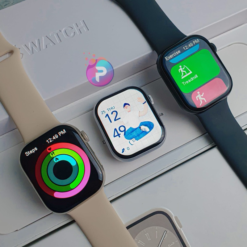 Jam tangan Appl/e lWatch Series 10 9 41mm 42mm 46mm Alumunium Case with Sport Band smart watch wallp