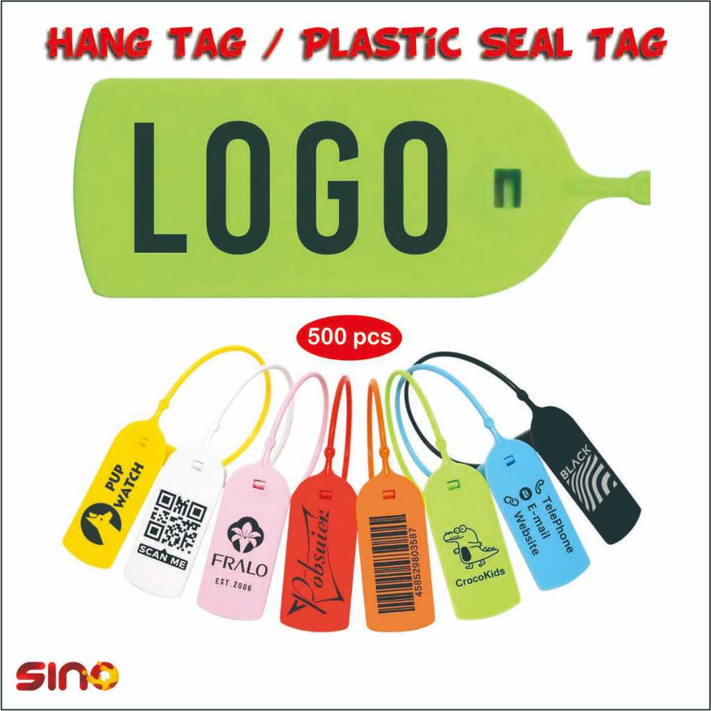 Cetak Label Hang Tag plastik Segel Tas Sepatu Pakaian Label gantung Zip Ties