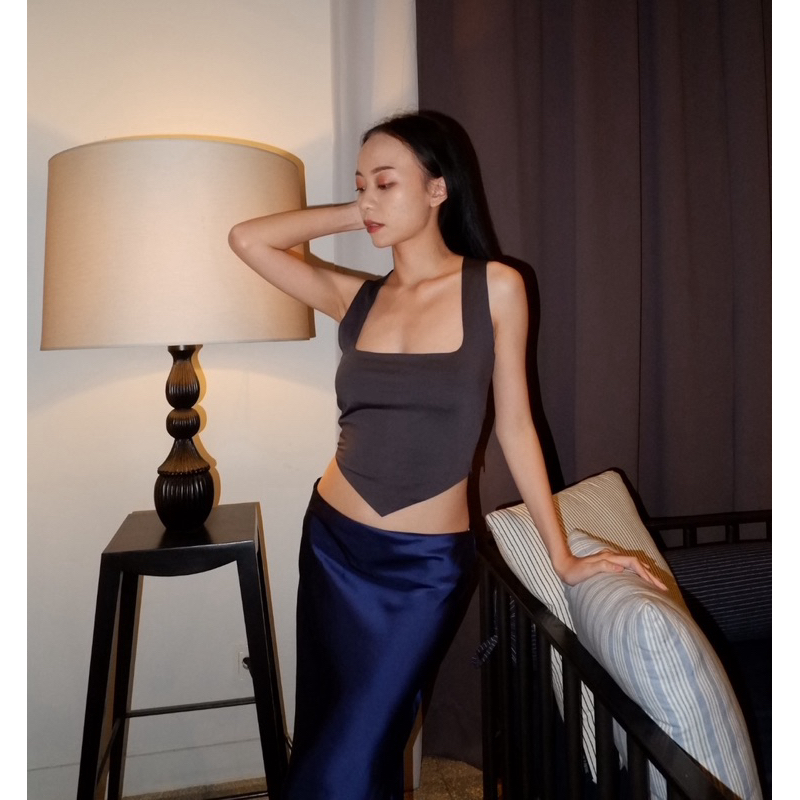 Isla Tank — Square Neck Crop Tank Top