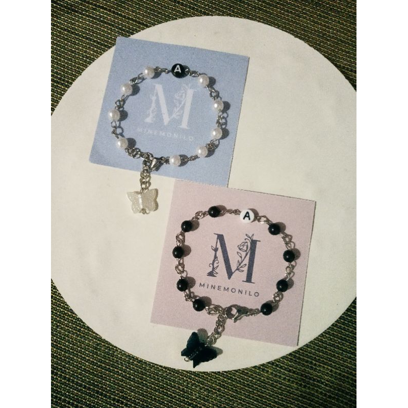 GELANG BESI CUSTOM INISIAL / GELANG MUTIARA / GELANG PERSAHABATAN /KADO SAHABAT