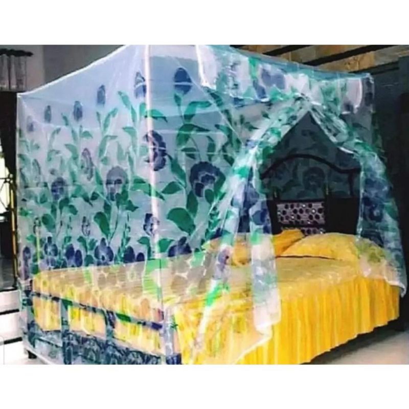 Kelambu Nyamuk-Kelambu Tidur-Kelambu Bayi-Slambu Motif Bunga-Kelambu ukuran 140×200 Cm-Kelambu Gantu