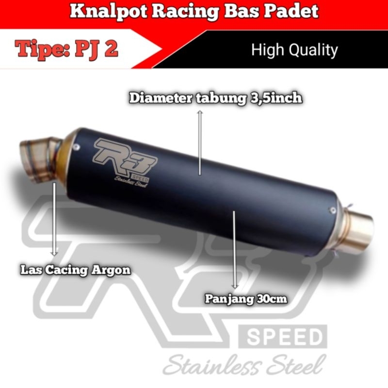 Selincer Knalpot Racing Original R3 Speed PJ2 Inlet 38 mm dan 50 mm