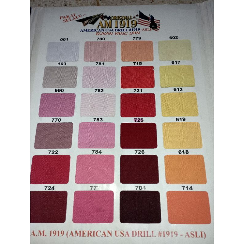 bahan seragam Amerika Drill AM 1919 0,5 meter harga Rp.22.500