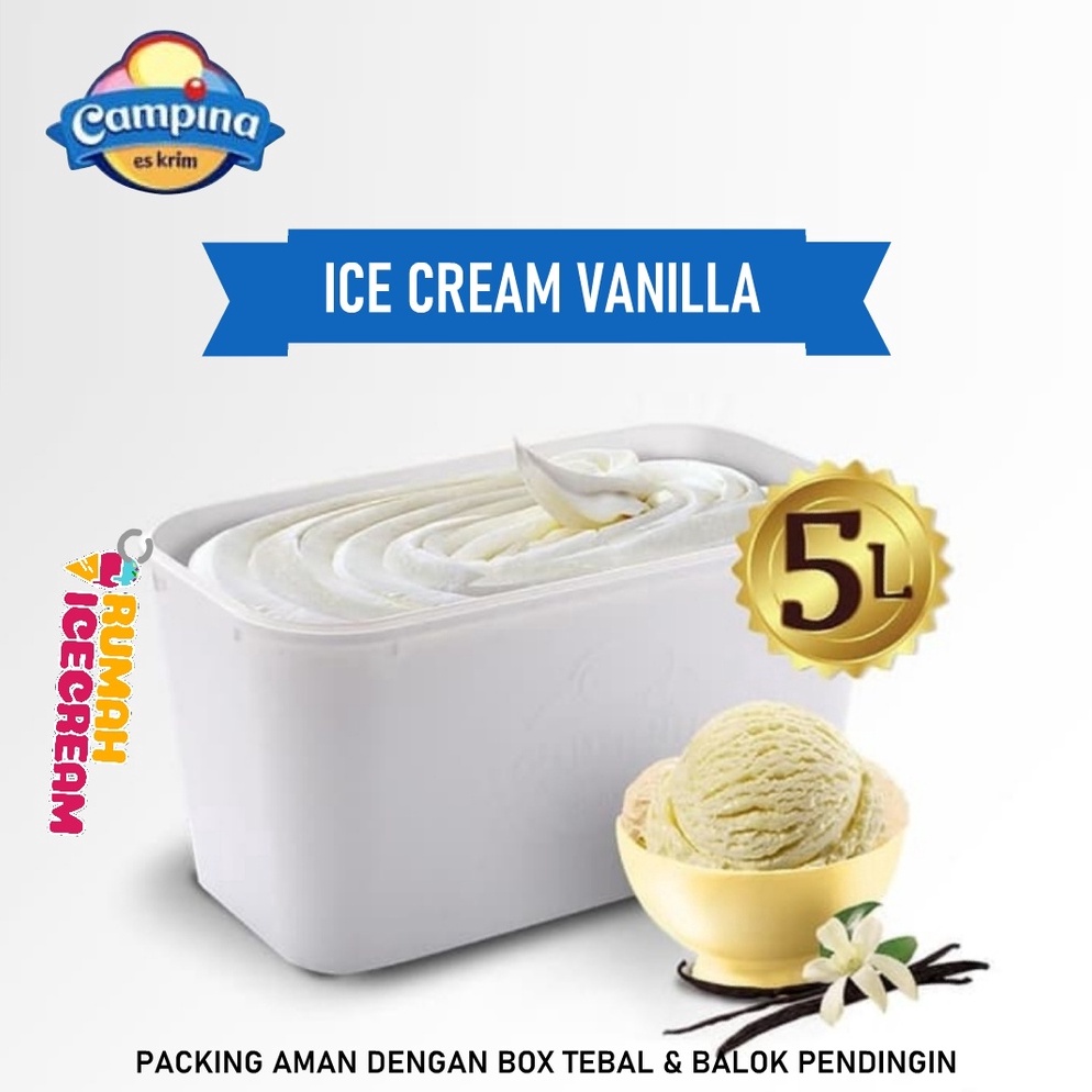 

PAKET LENGKAP Es Krim Vanilla 5 Liter Campina
