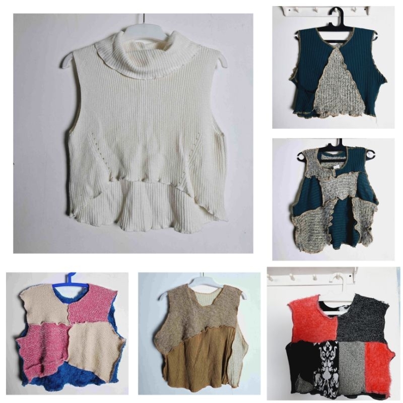 CROP RAJUT REWORKED/ VEST REWORKED/ TANK TOP RAJUT