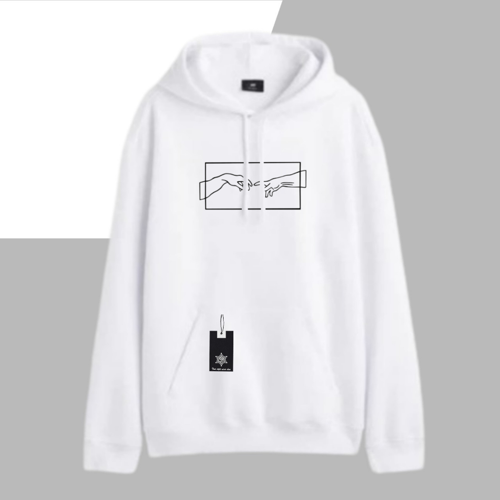 Jaket Sweater Hoodie Pria Distro Warna Putih Hodie Cowok Aesthetic Premium Hoodie Oversize