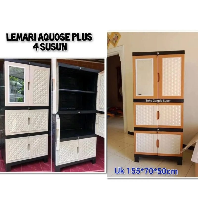 LEMARI AQUOSE PLUS JUMBO 4 SUSUN