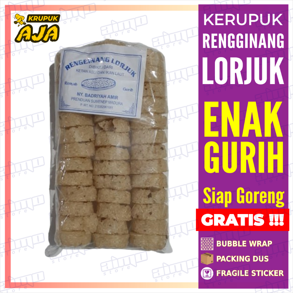 

Kerupuk RENGGINANG LORJUK | Krupuk Ketan dan ikan laut - ASLI SUMENEP KHAS MADURA Renyah Kemasan 475 gr