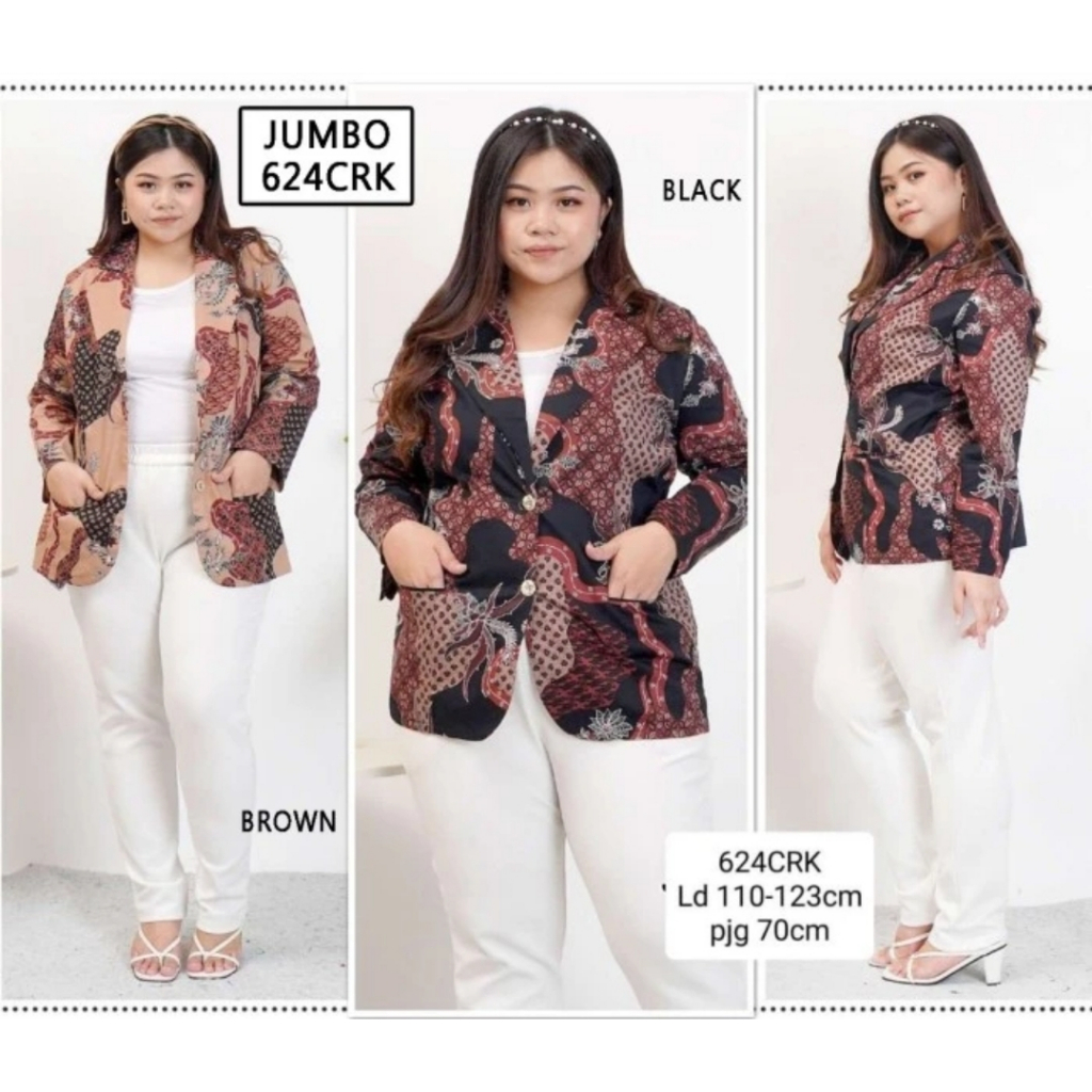 Blazer Batik Jumbo Baju Atasan Wanita Big Size vol58