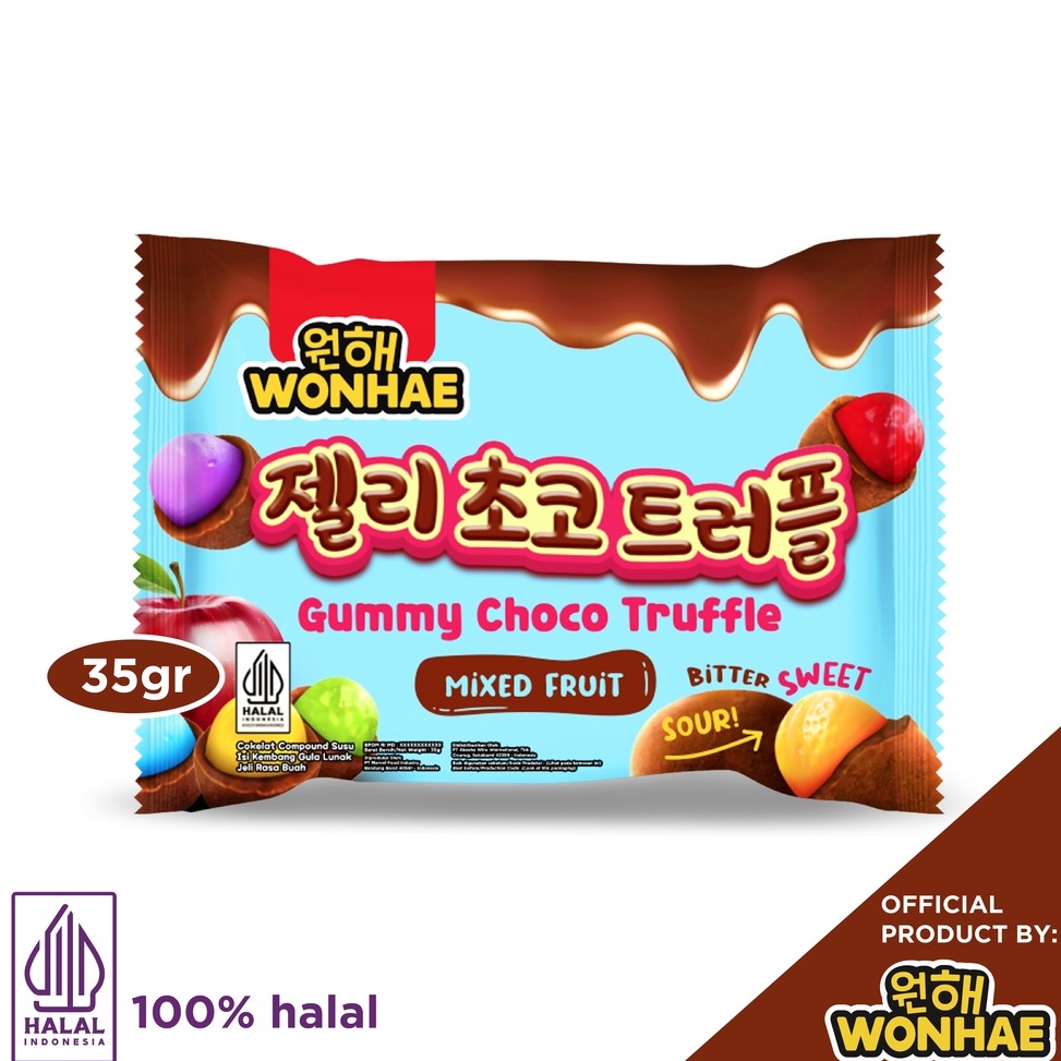 

Splash Wonhae Gummy Choco Ball Truffle Mixed Fruit 35gr by Mujigae Official Store Coklat Jelly Jeli Rasa Buah Cemilan Snack Korea Halal
