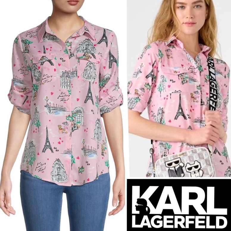 

Terupdate Krl Lgerfeld limited edion printed blouse L
