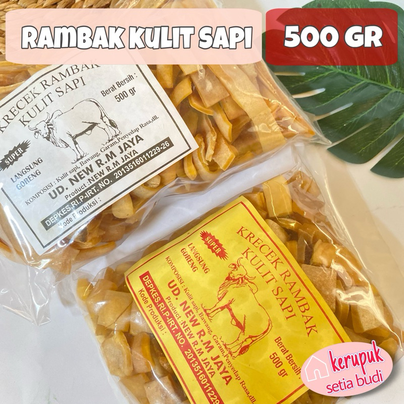 

KERUPUK RAMBAK MENTAH KRUPUK KULIT SAPI TERMURAH 500 GRAM KRECEK DOROKDOK