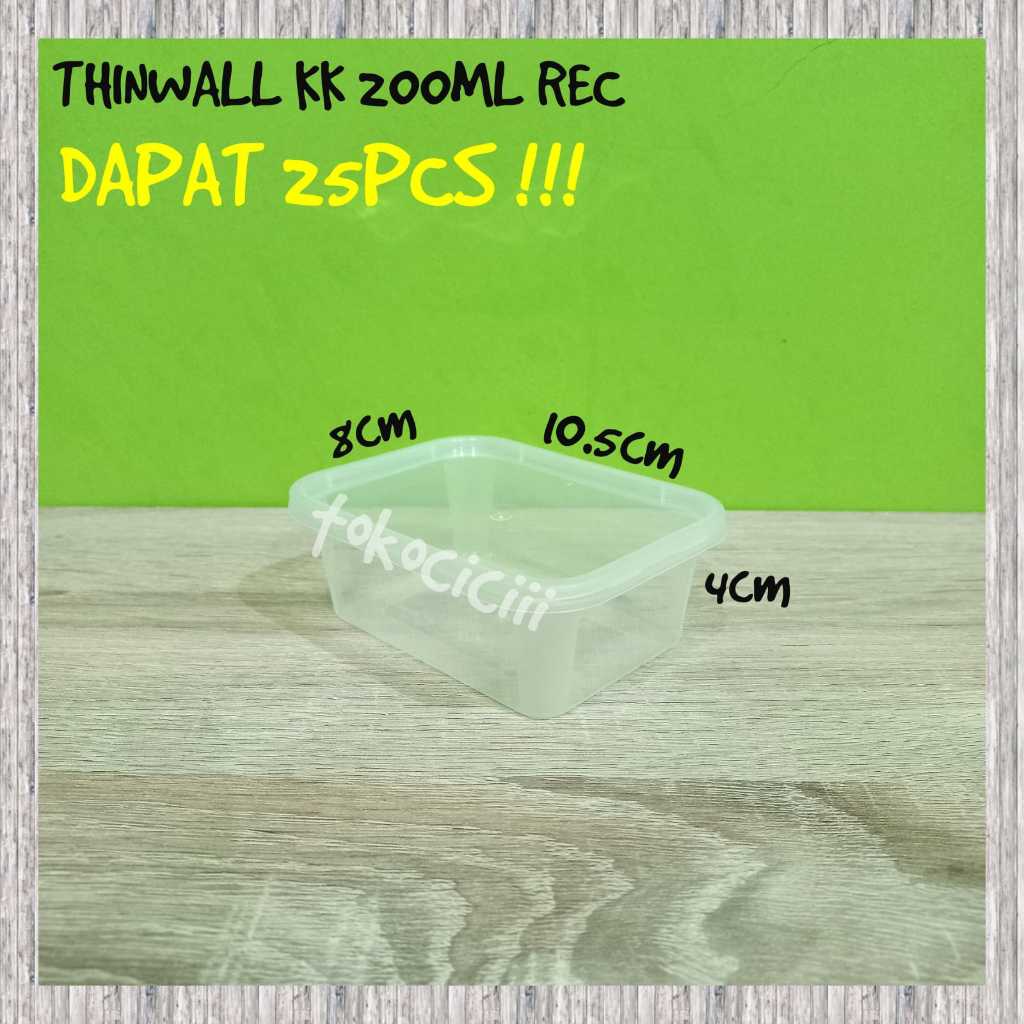 Thinwall food container 200ml kotak/Tempat penyimpanan makanan/Cup salad/Cup puding/ Dessert box