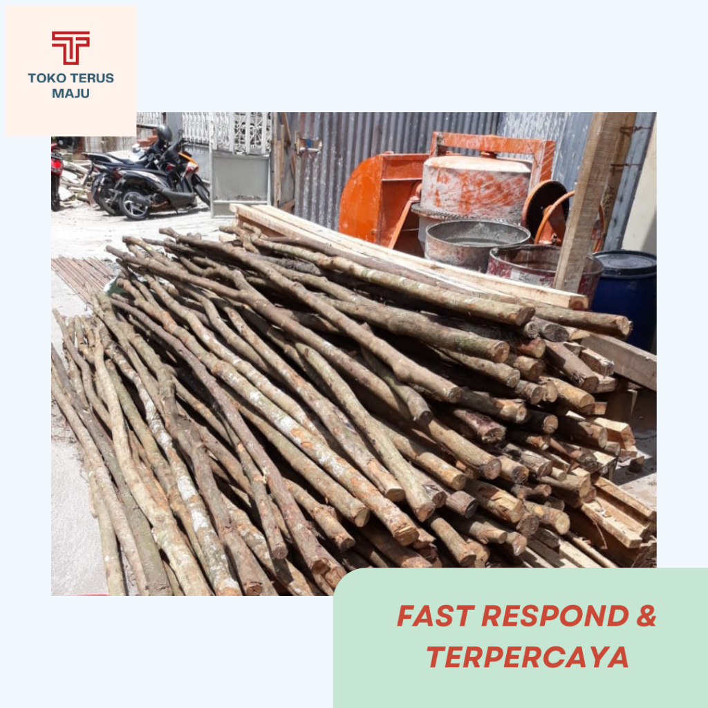 Kayu Dolken ukuran 8/10 untuk Proyek - Dolken untuk Cerucuk, Dak Cor - Harga Per Batang
