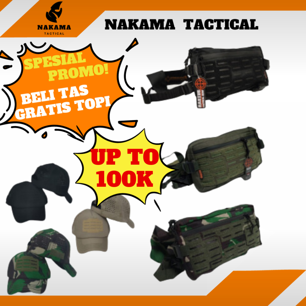 PROMO BELI TAS FREE TOPI | Tas Dada Tactical | Tas Dada Pria Chest Bag Chest Bag Tactical Tas Dada L