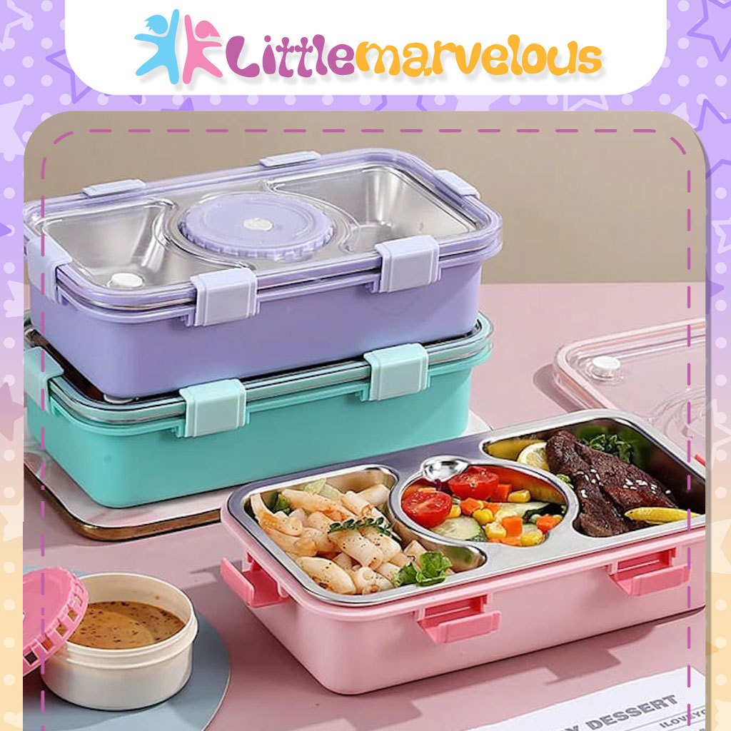 (STAINLESS SUS 304)KOTAK MAKAN BEKAL LUNCH BOX SEKAT