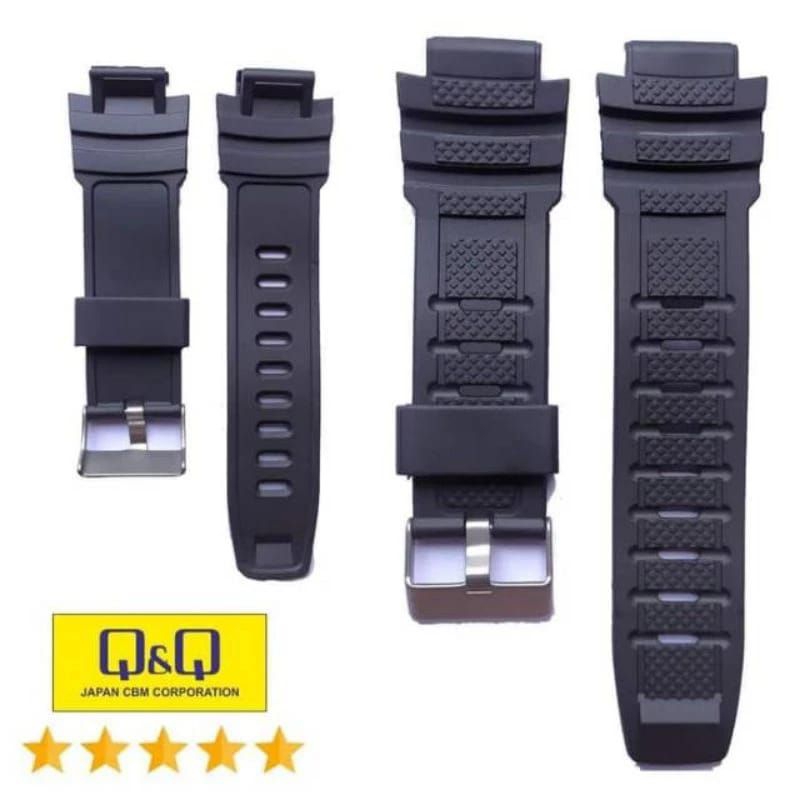 Tali/ Strap Jam Tangan QQ QnQ Q&Q GW87 GW-87 Tali Karet Jam Tangan QQ Hitam GW87