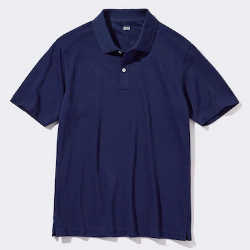 UNIQLO Men AIRism Polo Shirt Kaos Pria Katun Pique Lengan Pendek