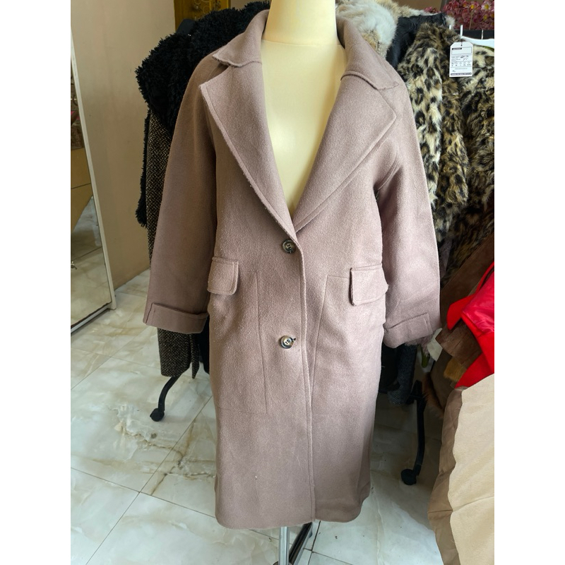 Coat long wol padat furing Milo