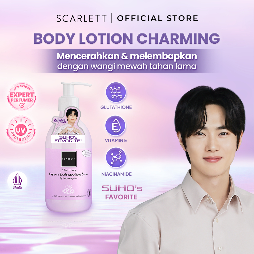 Scarlett Whitening Charming Fragrance Brightening Body Lotion / Brightening Body Lotion / Body Lotio