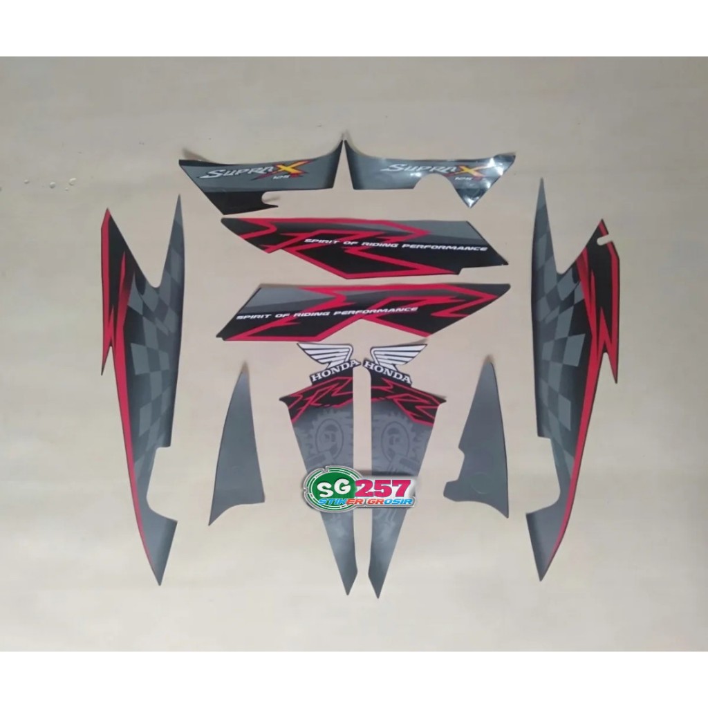 STIKER STRIPING LES LIST BODY MOTOR HONDA SUPRA X 125 R 2008 HITAM