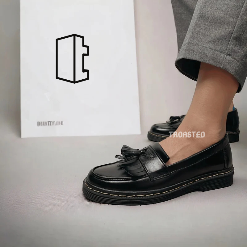 Sepatu Docmart Loafers Pria Hitam Casual Formal Pantofel Division