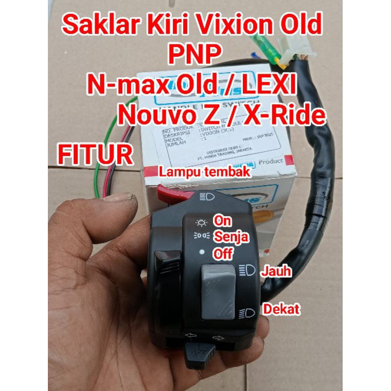 Saklar Holder Kiri Vixion Old PNP LEXI/ Nmax Old/ Nouvo Z/ X-Ride ori MINDA