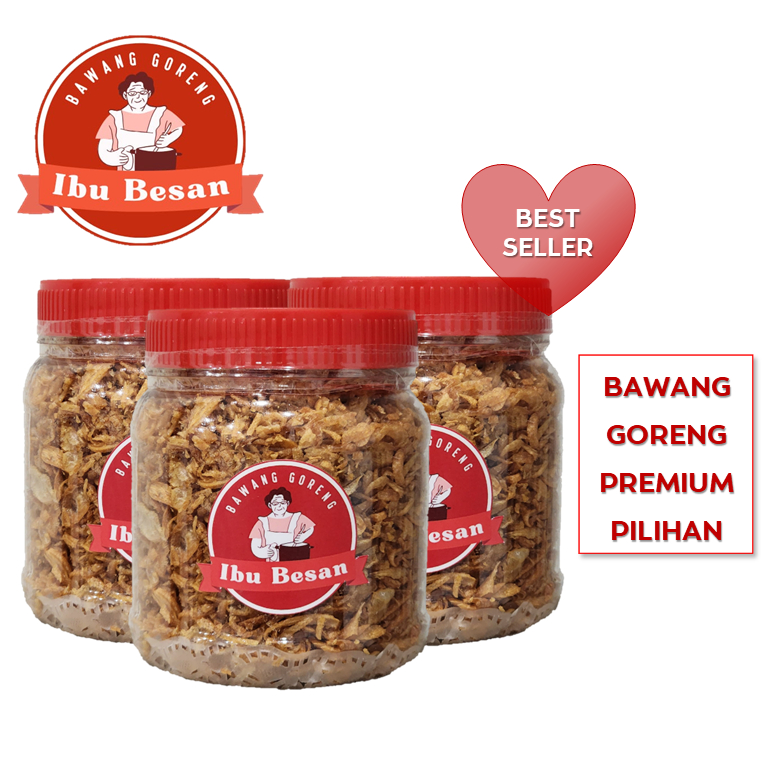 

[Isi 3 Lebih Hemat] Bawang Goreng Premium Ibu Besan Garing 100% Asli Gurih Crispy Home Made - Gratis Tester 3 Sachet Free
