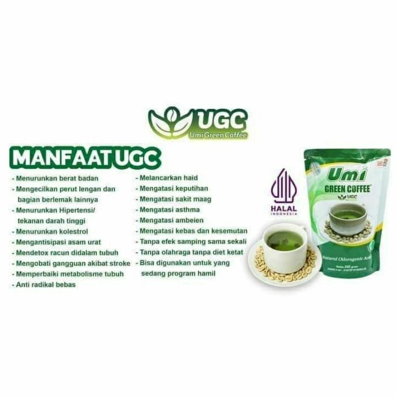 

250gram (1pcs) UGC Umi Green Cofee 100% Asli Pelangsing Pembakar Lemak