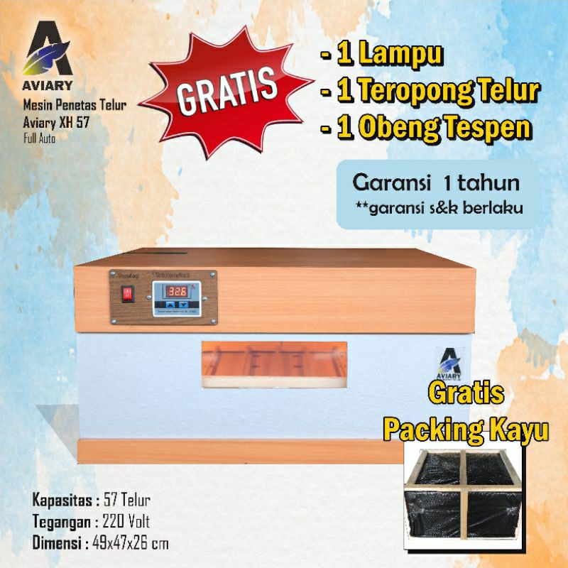 Mesin Penetas Tetas Telur Full Otomatis Kapasitas 57 Telur