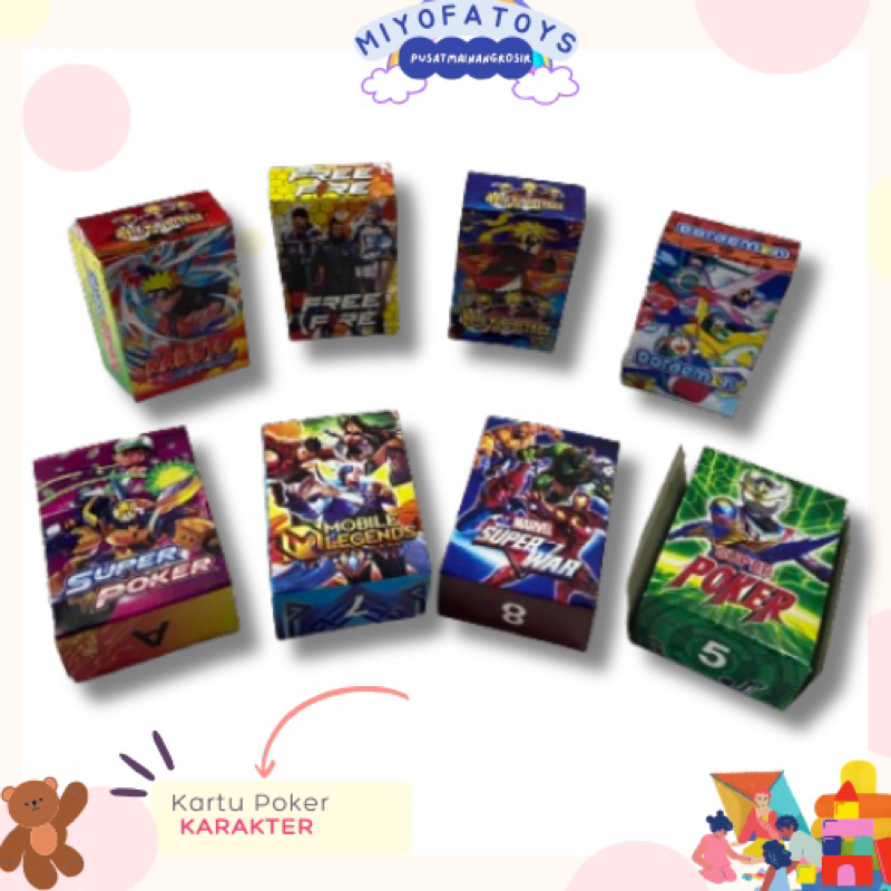 POKER KARAKTER KARTU MAINAN ANAK 10pcs