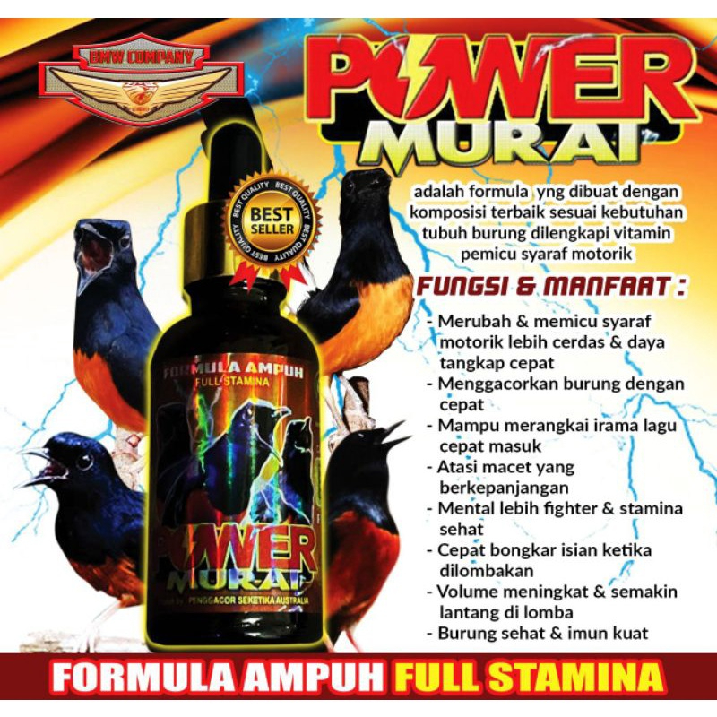power murai juara multivitamin burung murai suara kristal kuat ori by bmw