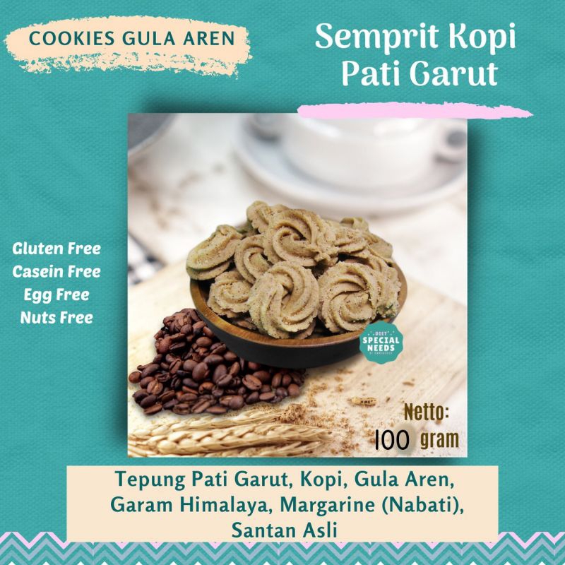 

Semprit Kopi Pati Garut - Gluten Free, Egg Free, Refined Sugar Free - Diet Special Needs