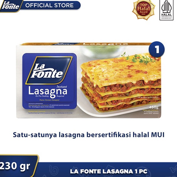 

VDFQ58 Ready Stok La Fonte Lasagna 23gr 1 Pc