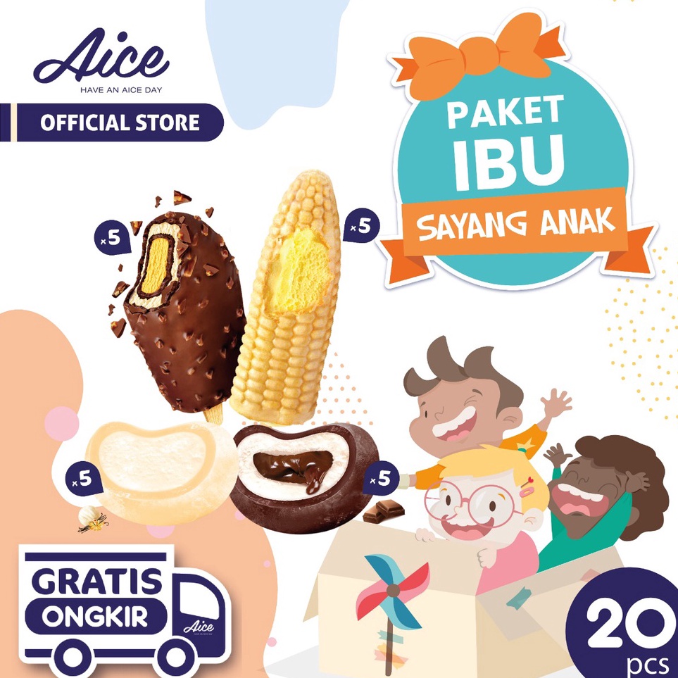

TLJT295 SALE Aice Ice Cream Paket Ibu Sayang Anak Es Krim Eskrim 2 pcs