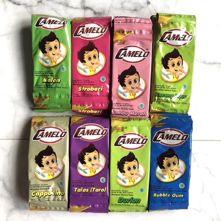 

CBHW3786 Terbaru BAHAN ES SUNTIK CAMELO ES BANTAL BUBUK ES CAMELO DUS ISI 24 PCS 24 RENCENG