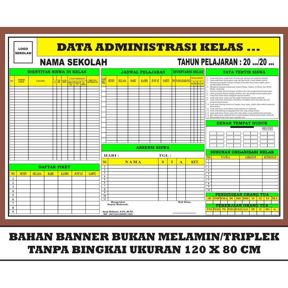 

Jaman Now Papan Administrasi Kelas dan Bank Kelas Murah 46
