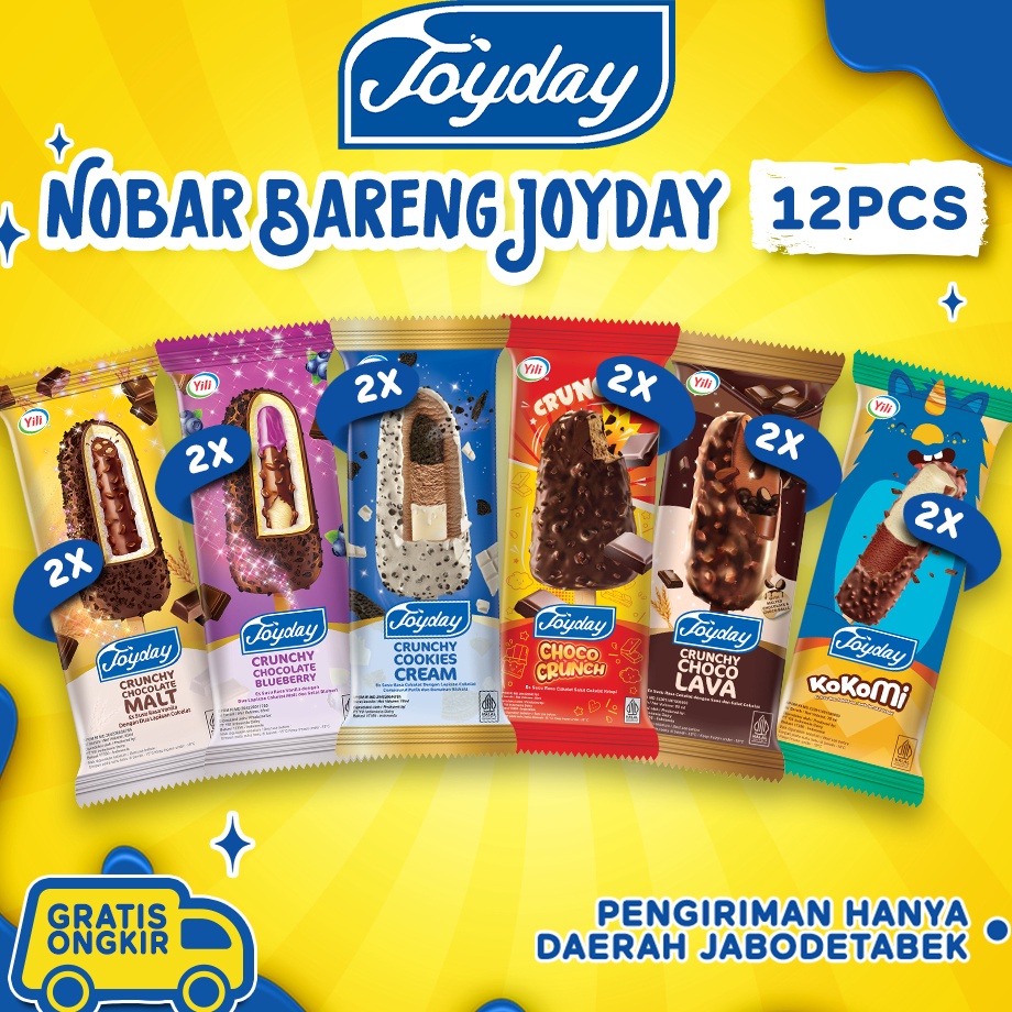 

MBTT6915 PROMO MURAH Joyday Ice Cream Package Nobar Bareng Joyday Isi 12 pcs Eskrim Mix