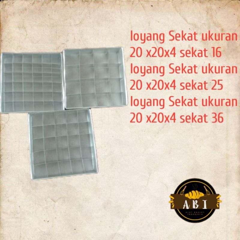 

loyang brownies sekat 20x20x4 termurah