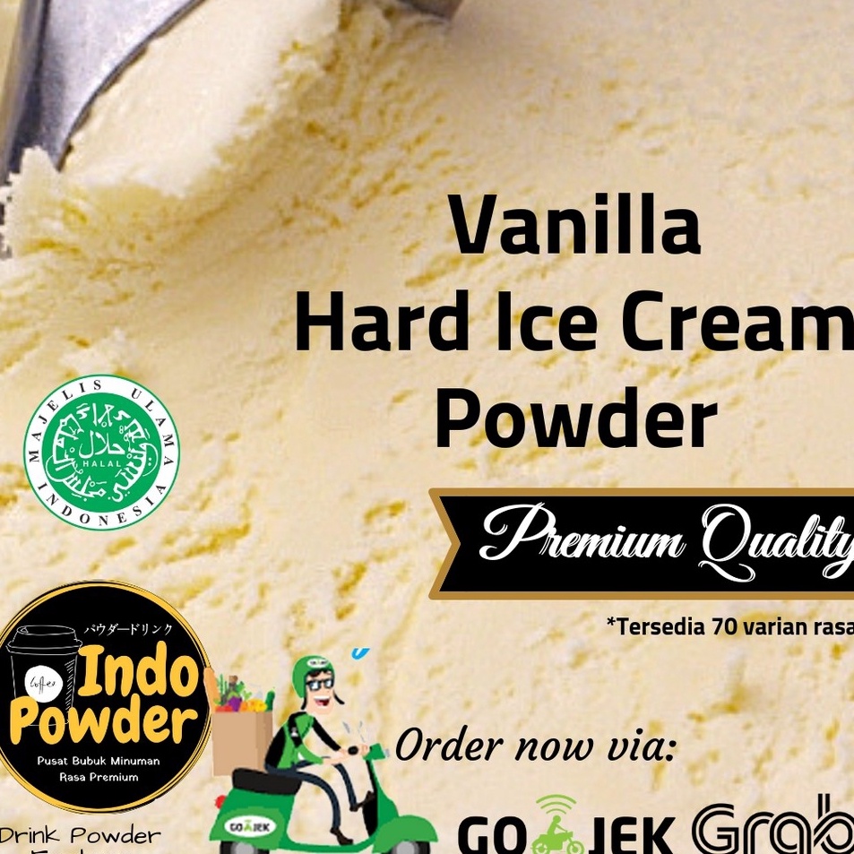 

GRHD792 Terlaku Vanilla HARD ICE CREAM Powder 1Kg Bubuk Ice Cream Vanilla 1Kg Bubuk Es Krim